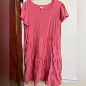 Women’s XL Tiered Short-Sleeve Dress - Pink